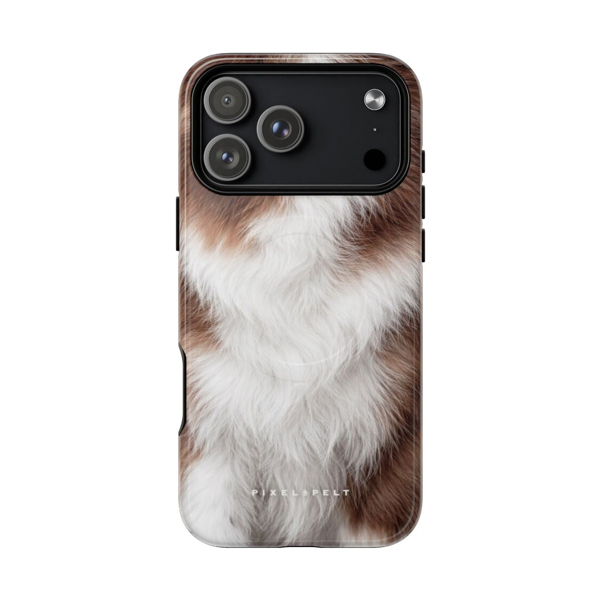 white-brown-piebald-fluffy iPhone 18 Pro Max